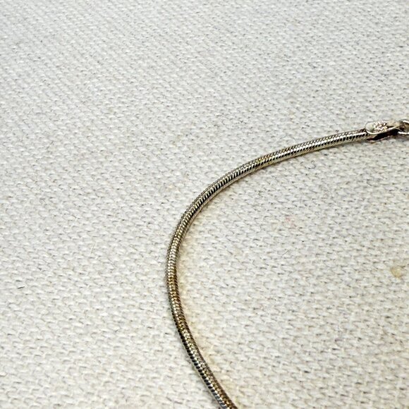 Sterling Silver Italian Snake Chain Bracelet Signed Minimal Dainty 7.5" - Picture 6 of 7